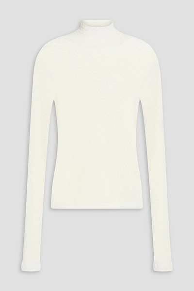  Frame - Stretch-lace Turtleneck Top - White - L 