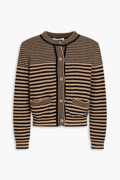  Frame - Striped Cotton-blend Cardigan - Brown - Xxs 