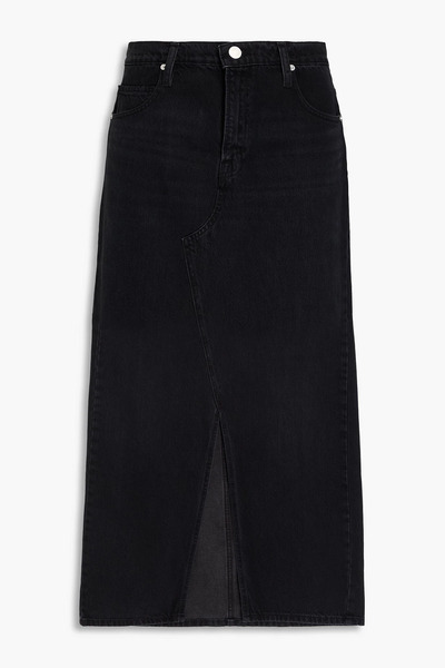  Frame - The Midaxi Denim Midi Skirt - Black - 24 