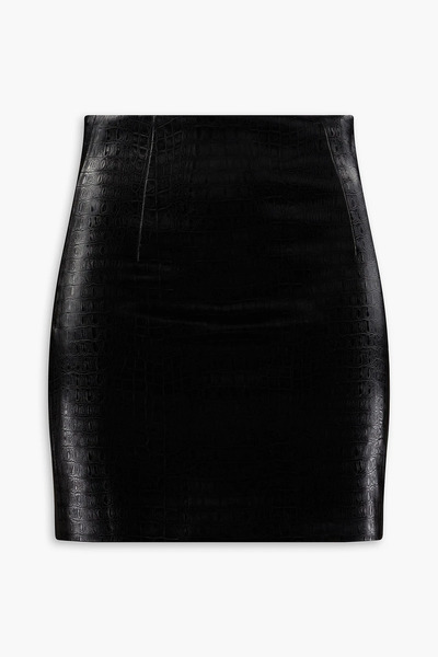  Gauge81 - Luano Croc-effect Mini Skirt - Black - Xs 