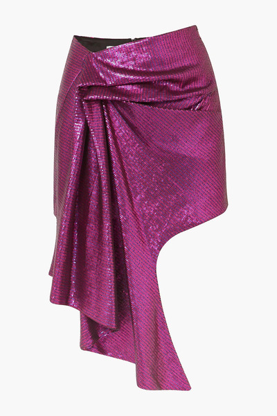  Halpern - Asymmetric Sequined Tulle Mini Skirt - Purple - Fr 40 