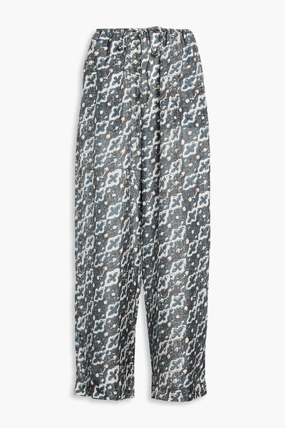  Hannah - Azra Printed Silk-satin Wide-leg Pants - Gray - 00 