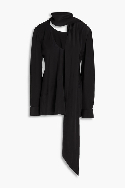  Helmut Lang - Silk-crepe Blouse - Black - Xs 