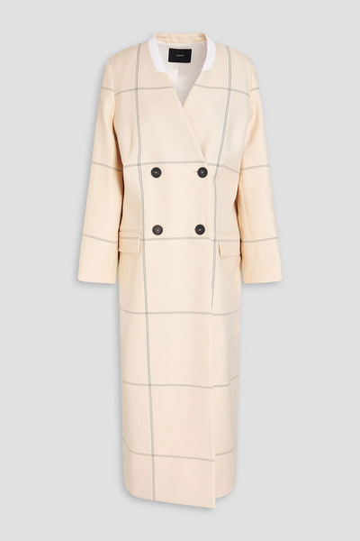  Joseph - Double-breasted Checked Wool-blend Crepe Coat - White - Fr 32 