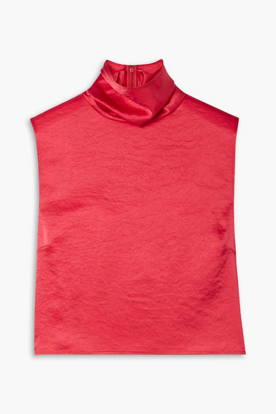  Lapointe - Cropped Crinkled-satin Turtleneck Top - Orange - Us 14 