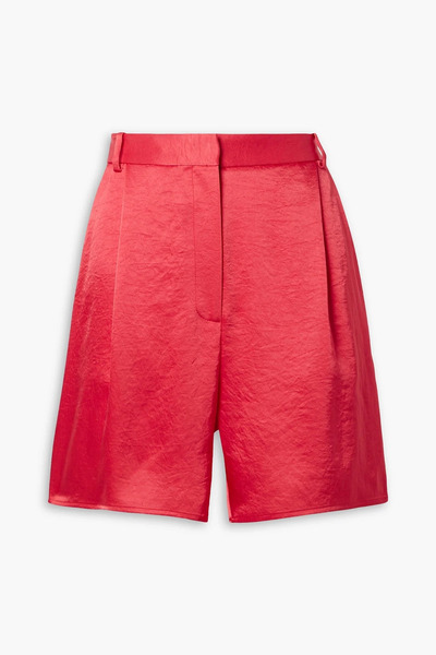  Lapointe - Pleated Crinkled-satin Shorts - Orange - Us 8 