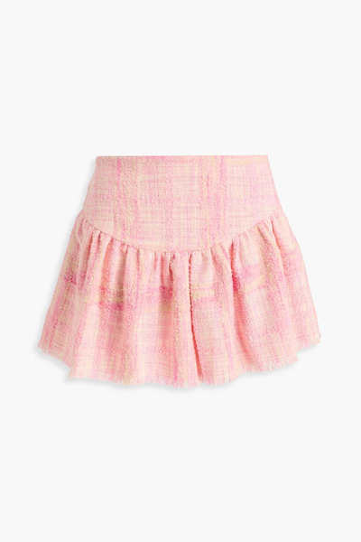  Loveshackfancy - Ruffled Checked Bouclé-tweed Mini Skirt - Pink - Us 2 