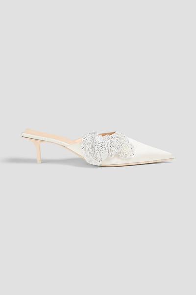  Magda Butrym - Embellished Satin Mules - White - Eu 36 