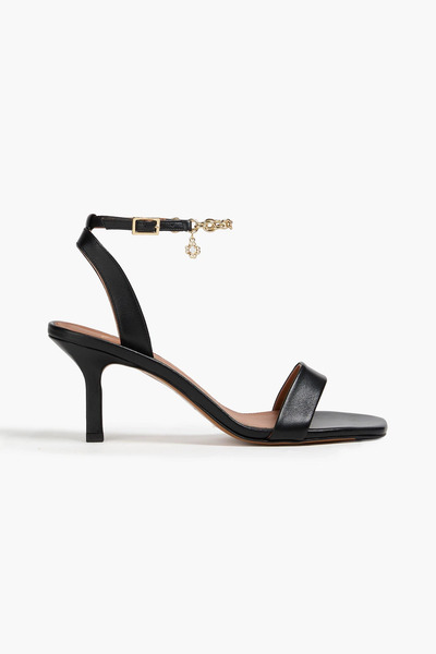  Maje - Chain-embellished Leather Sandals - Black - Eu 36 