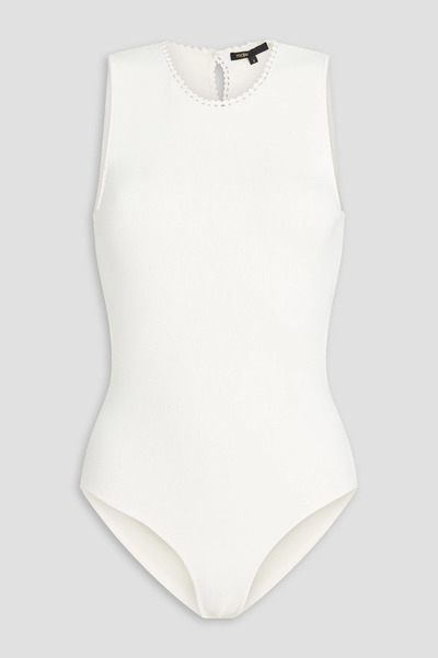  Maje - Crochet-trimmed Stretch-knit Bodysuit - White - 3 