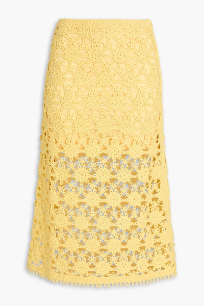  Maje - Crocheted Cotton Midi Skirt - Yellow - Fr 34 