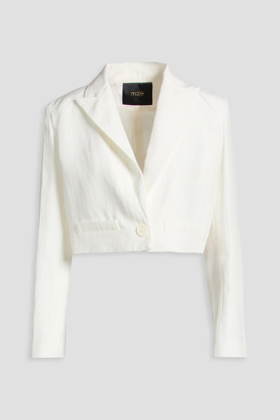  Maje - Cropped Woven Blazer - White - Fr 36 
