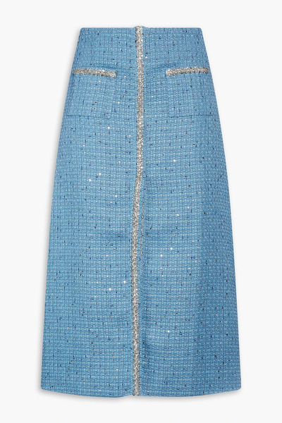  Maje - Crystal-embellished Tweed Midi Skirt - Blue - Fr 34 