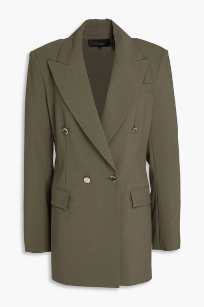  Maje - Double-breasted Crepe Blazer - Green - Fr 36 