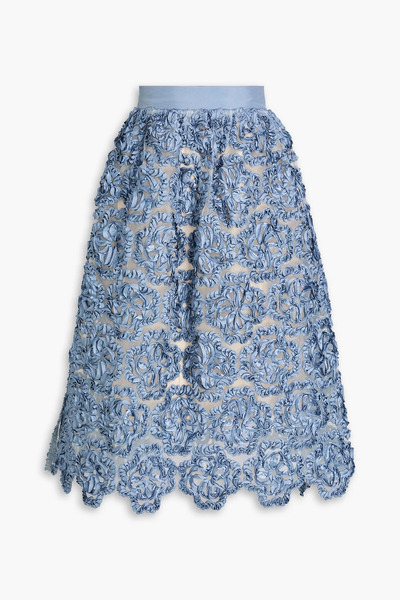  Maje - Embroidered Organza Midi Skirt - Blue - Fr 34 