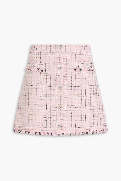  Maje - Frayed Metallic Tweed Mini Skirt - Pink - Fr 34 
