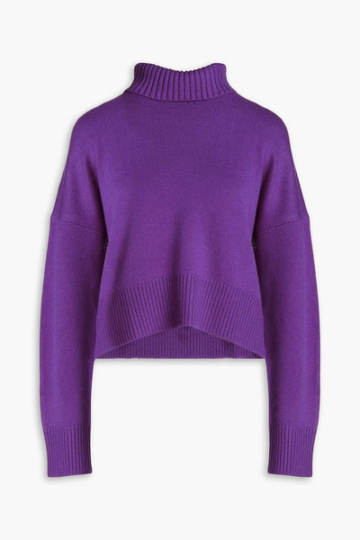  Maje - Intarsia-knit Cashmere-blend Turtleneck Sweater - Purple - 3 