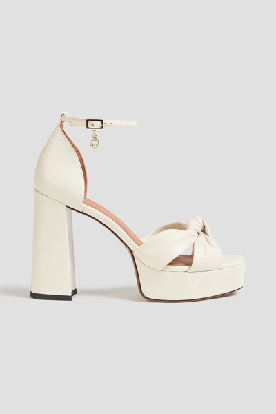  Maje - Knotted Leather Platform Sandals - White - Eu 40 