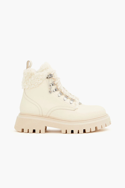  Maje - Leather Combat Boots - White - Eu 40 