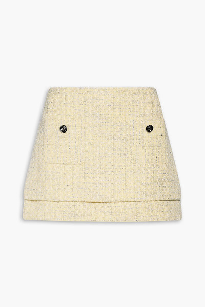  Maje - Metallic Cotton-blend Tweed Mini Skirt - Yellow - Fr 36 