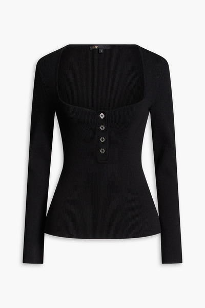  Maje - Ribbed-knit Sweater - Black - 1 