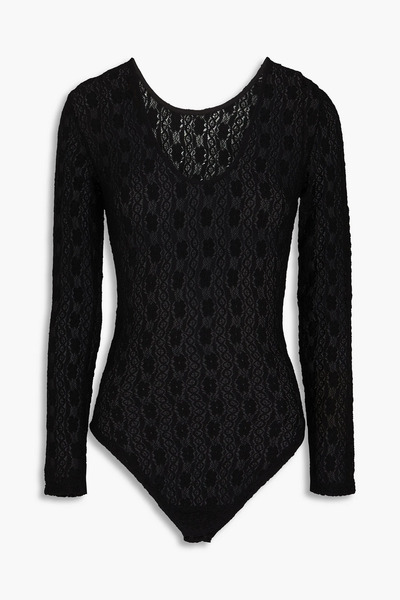  Maje - Stretch-lace Bodysuit - Black - 1 