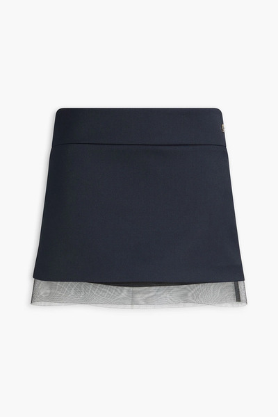  Maje - Tulle-trimmed Crepe Mini Skirt - Blue - Fr 34 