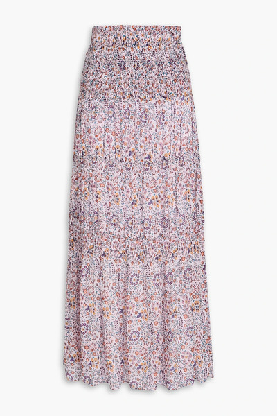 Marant étoile - Nunca Tiered Printed Crepe Maxi Skirt - Pink - Fr 34 