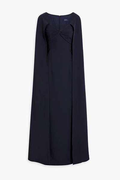  Marchesa Notte - Cape-effect Twisted Stretch-crepe Gown - Blue - Us 2 