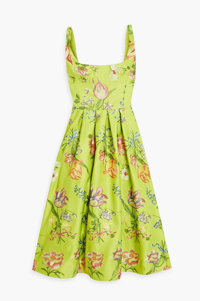  Marchesa Notte - Embroidered Duchesse-satin Midi Dress - Green - Us 10 