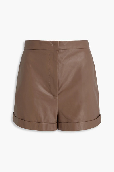  Max Mara - Andorra Leather Shorts - Neutral - It 48 