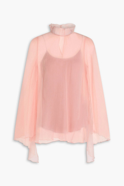  Max Mara - Maniero Ruffled Silk-crepon Blouse - Pink - It 36 