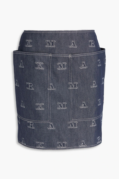  Max Mara - Zarelia Denim-jacquard Mini Skirt - Blue - It 46 