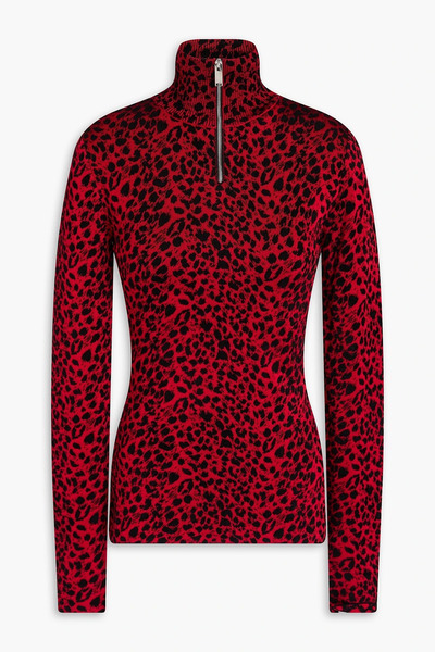  Mcqueen - Jacquard-knit Half-zip Turtleneck Sweater - Red - S 