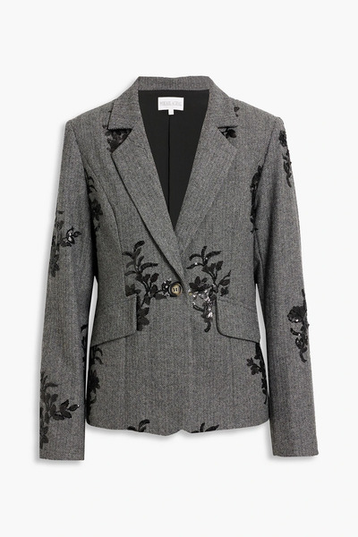  Mikael Aghal - Sequin-embellished Herringbone Tweed Suit - Gray - Us 4 