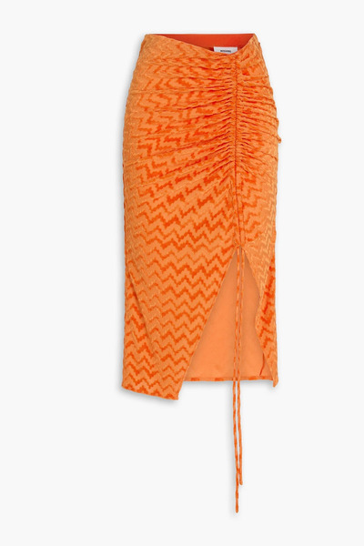  Missoni - Ruched Devoré-velvet Skirt - Orange - It 40 