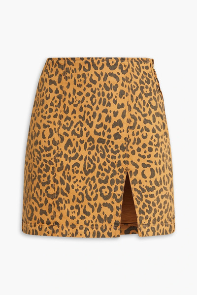  Mother - Leopard-print Denim Mini Skirt - Animal Print - 27 