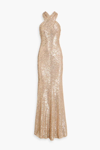  Naeem Khan - Sequined Stretch-tulle Gown - Metallic - Us 8 