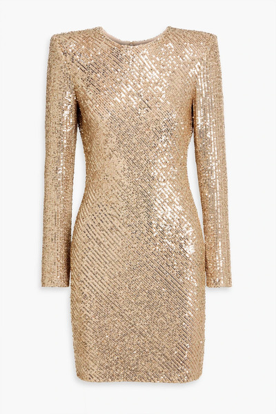  Naeem Khan - Sequined Stretch-tulle Mini Dress - Metallic - Us 6 