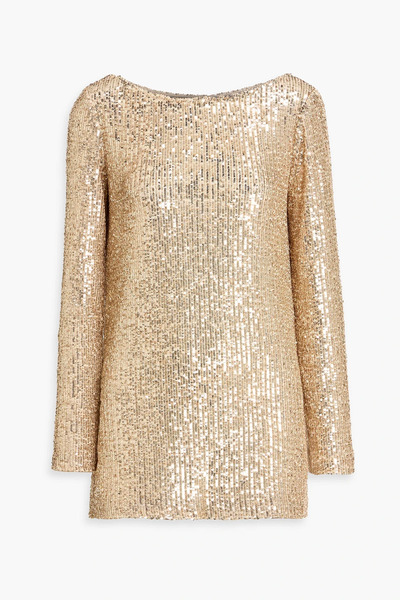  Naeem Khan - Sequined Stretch-tulle Top - Metallic - S 