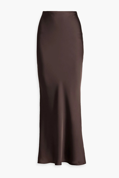 Norma Kamali - Obie Satin Maxi Skirt - Brown - S 