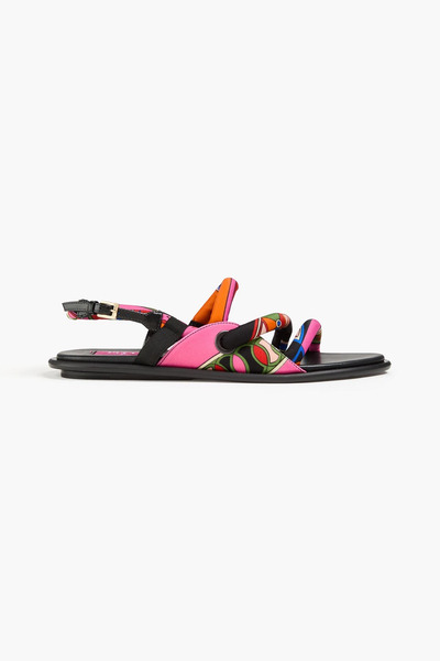  Pucci - Printed Twill Slingback Sandals - Pink - Eu 35 