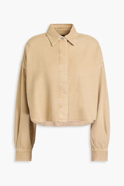  Rag & Bone - Beatrice Cropped Cotton And Lyocell-blend Shirt - Neutral - L 