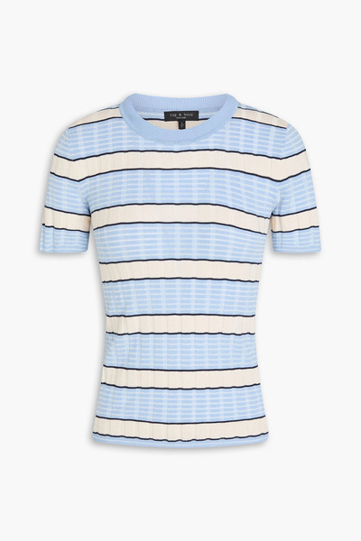  Rag & Bone - Eloise Striped Ribbed-knit Top - Blue - Xs 