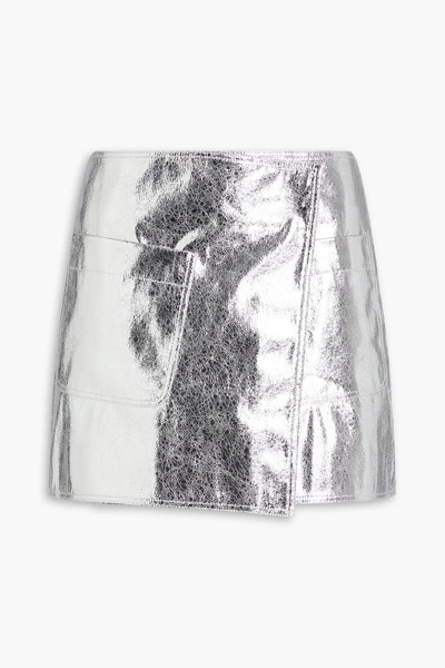  Rag & Bone - Kyla Metallic Cracked Mini Wrap Skirt - Metallic - Us 00 