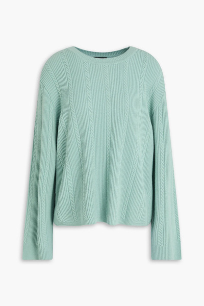  Rag & Bone - Ribbed And Cable-knit Cashmere Sweater - Green - Xs 