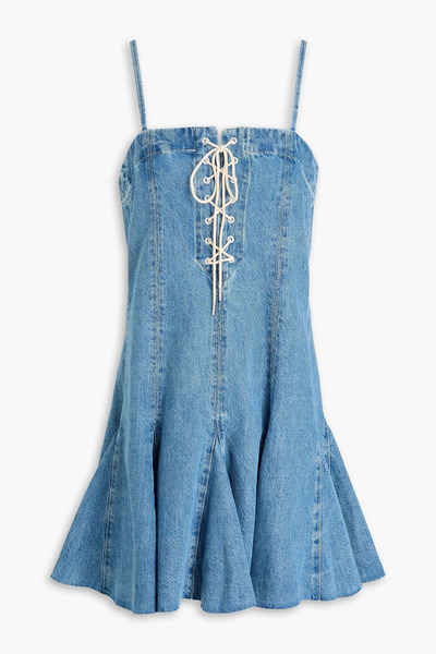  Re/done - Lace-up Denim Mini Dress - Blue - M 