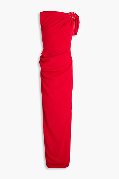  Rhea Costa - Embellished Draped Crepe Gown - Red - It 44 