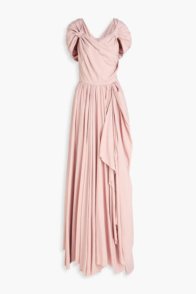  Rhea Costa - Wrap-effect Draped Taffeta Gown - Pink - It 46 