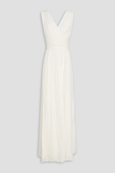  Rhea Costa - Wrap-effect Silk-tulle Gown - White - It 42 